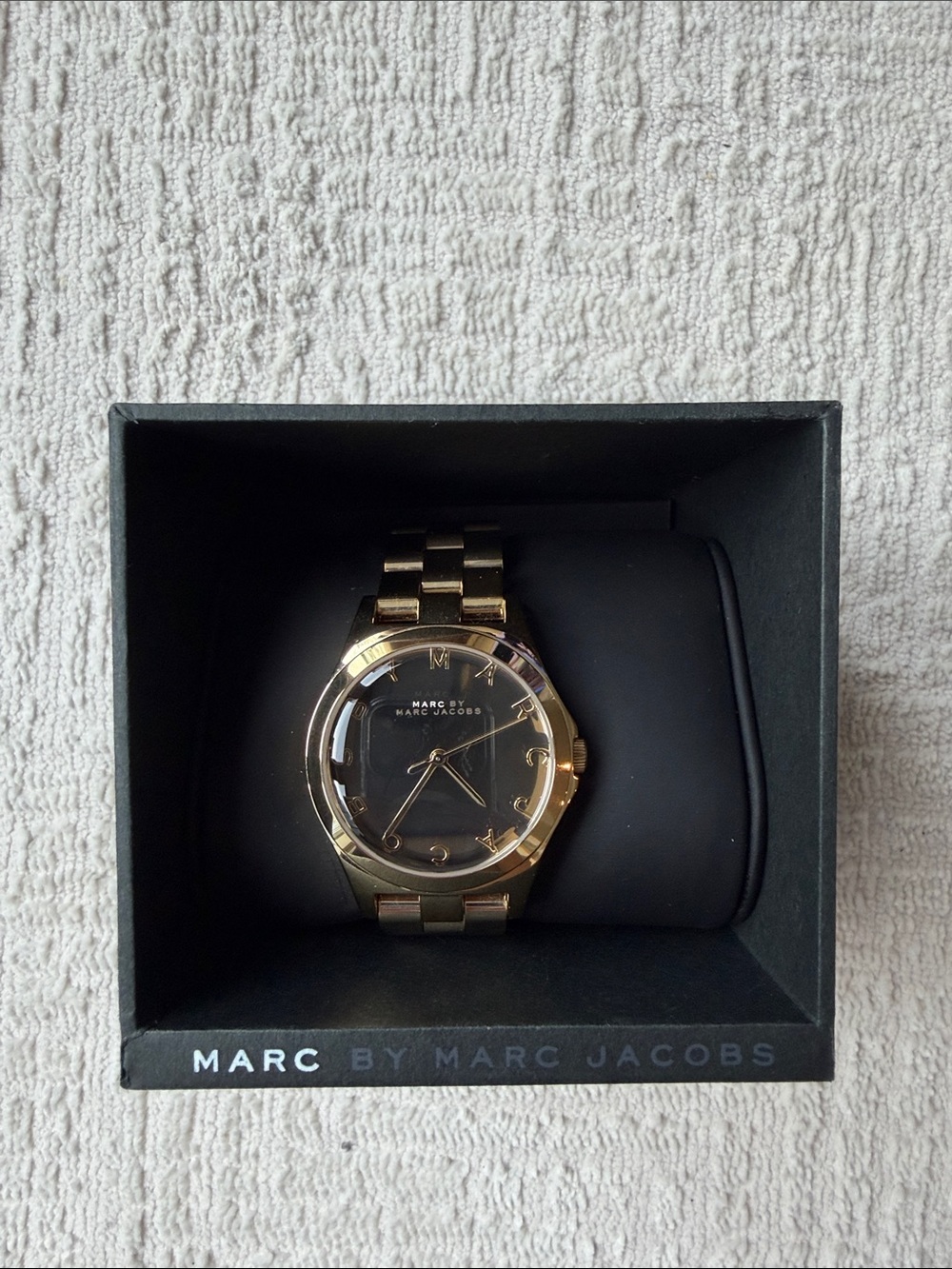Marc by Marc Jacobs Gold-tone Bracelet Watch with Black Dial